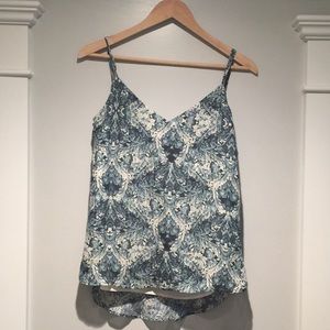 Haute Hippie drape back lined silk tank camisole M